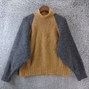 Gauchere Sweater Women's US M EUR 38 Brown Alpaca Wool Blend Oversized Mock Neck